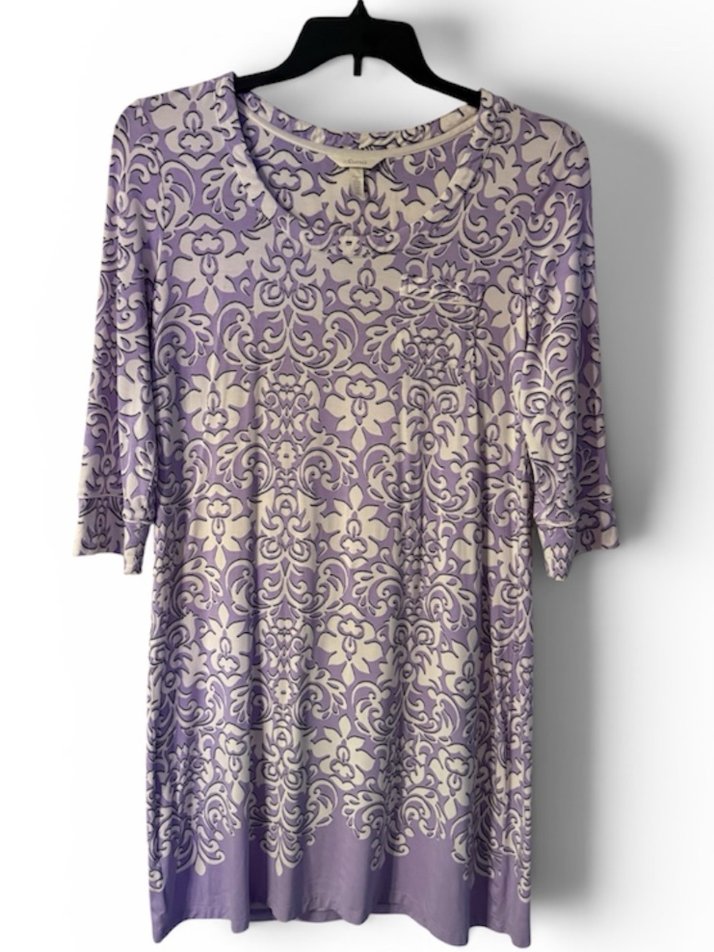 Lavender Patterned Pocket Tunic Soma nightgown pajama Women size M